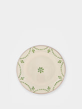 House of Capricorn Hand-Painted Viana Green Stoneware Dessert Plate