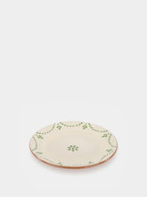 House of Capricorn Hand-Painted Viana Green Stoneware Dessert Plate