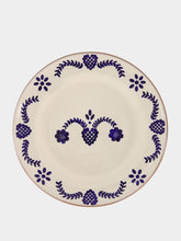House of Capricorn Hand-Painted Viana Blue Sandstone Dinner Plate
