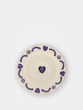House of Capricorn Hand-Painted Viana Blue Stoneware Dessert Plate