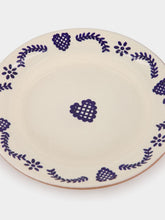 House of Capricorn Hand-Painted Viana Blue Stoneware Dessert Plate