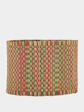 House of Capricorn Handmade Coruche Natural Red and Green Reed Abat Jour