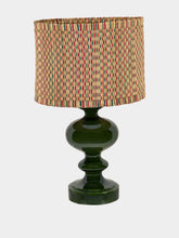 House of Capricorn Handmade Coruche Natural Red and Green Reed Abat Jour