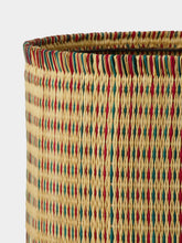 House of Capricorn Handmade Coruche Natural, Red and Green Reed Large Lampshade