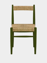 Handmade Francisco Green Wood and Natural Cord Dining Chair
