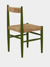 House of Capricorn Handmade Francisco Green Wood and Natural Cord Dining Chair