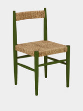 House of Capricorn Handmade Francisco Green Wood and Natural Cord Dining Chair