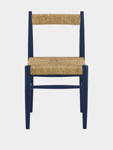 House of Capricorn Handmade Francisco Blue Wood and Natural Cord Dining Chair
