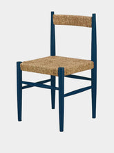 House of Capricorn Handmade Francisco Blue Wood and Natural Cord Dining Chair