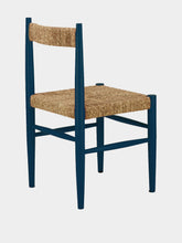 House of Capricorn Handmade Francisco Blue Wood and Natural Cord Dining Chair