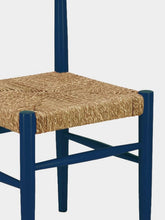 House of Capricorn Handmade Francisco Blue Wood and Natural Cord Dining Chair