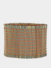 House of Capricorn Handmade Coruche Natural Red and Blue Reed Abat Jour