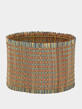 House of Capricorn Handmade Coruche Natural Red and Blue Reed Abat Jour