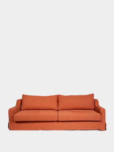 House of Capricorn Carlos Brick Linen and Wood Sofa