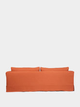 House of Capricorn Carlos Brick Linen and Wood Sofa