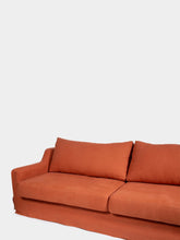 House of Capricorn Carlos Brick Linen and Wood Sofa
