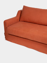 House of Capricorn Carlos Brick Linen and Wood Sofa