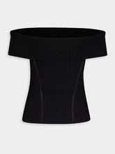 Zimmermann Matchmaker Knit Black Off-Shoulder Top