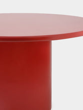 House of Capricorn Amendoeira Red Lacquered Wood Round Dining Table