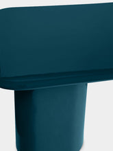 House of Capricorn Amendoeira Petrol Blue Lacquered Wood Dining Table