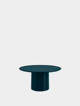 House of Capricorn Amendoeira Petrol Blue Lacquered Wood Round Dining Table