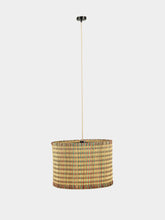 House of Capricorn Handmade Coruche Natural Red and Green Reed Ceiling Lamp