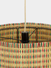 House of Capricorn Handmade Coruche Natural Red and Green Reed Ceiling Lamp