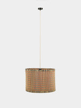 House of Capricorn Handmade Coruche Natural Red and Blue Reed Ceiling Lamp