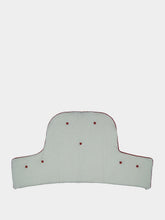 House of Capricorn Furnas Light Blue and Bordeaux Linen Seating Cushion