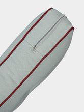 House of Capricorn Furnas Light Blue and Bordeaux Linen Seating Cushion