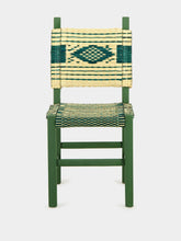 House of Capricorn Handmade Coruche Green Wood and Reed Dining Chair
