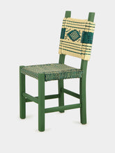 House of Capricorn Handmade Coruche Green Wood and Reed Dining Chair
