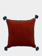 House of Capricorn Afonso Brick Velvet and Chenille Embroidered Cushion