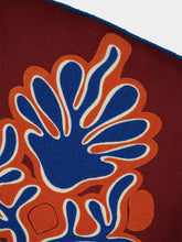 House of Capricorn Dinis Bordeaux Linen and Chenille Embroidered Cushion