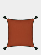 House of Capricorn Teles Brick Linen and Chenille Embroidered Cushion
