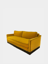 House of Capricorn Afonso Yellow and Green Velvet Sofa