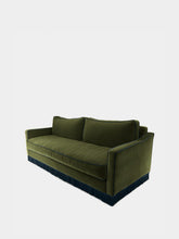 House of Capricorn Afonso Green and Blue Velvet Sofa