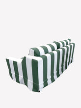House of Capricorn Manuel Green Striped Linen and Wood Sofa