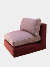 House of Capricorn Dinis Bordeaux Linen and Wood Sofa