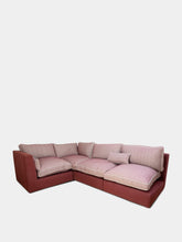House of Capricorn Dinis Bordeaux Linen and Wood Sofa