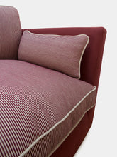 House of Capricorn Dinis Bordeaux Linen and Wood Sofa