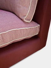 House of Capricorn Dinis Bordeaux Linen and Wood Sofa