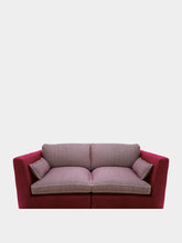House of Capricorn Dinis Bordeaux Linen and Wood Sofa