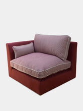 House of Capricorn Dinis Bordeaux Linen and Wood Sofa