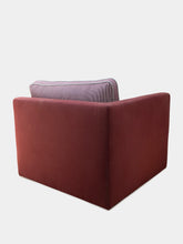 House of Capricorn Dinis Bordeaux Linen and Wood Sofa