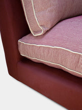 House of Capricorn Dinis Bordeaux Linen and Wood Sofa