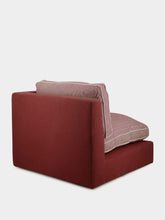 House of Capricorn Dinis Bordeaux Linen and Wood Sofa