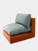 House of Capricorn Dinis Brick Linen and Wood Sofa