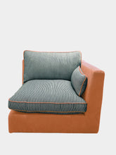 House of Capricorn Dinis Brick Linen and Wood Sofa