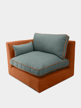 House of Capricorn Dinis Brick Linen and Wood Sofa